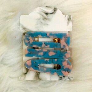 acrylic hairclips set of 3